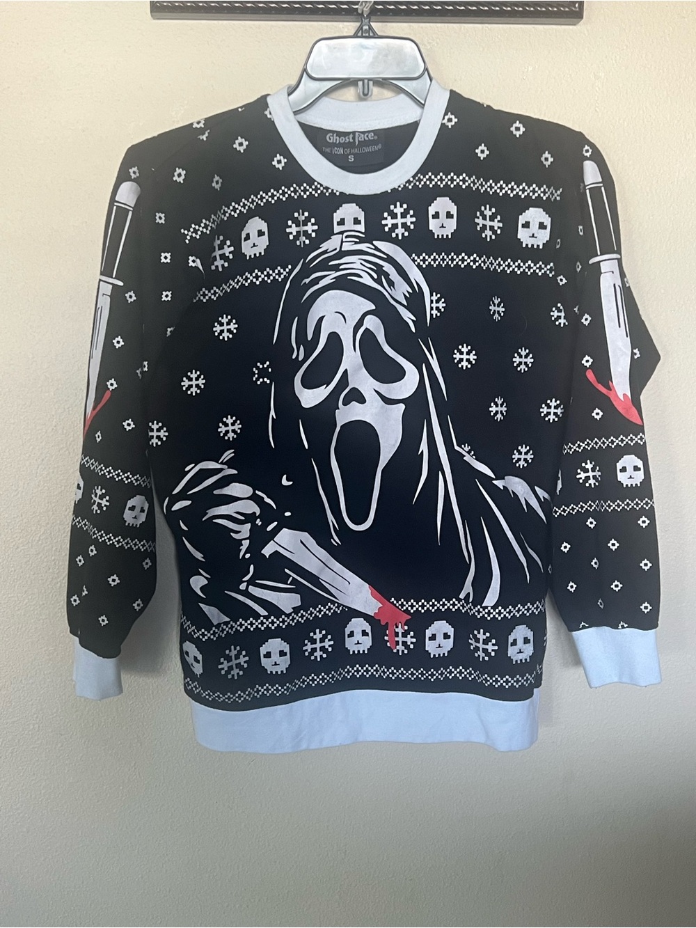 Ghost Face Christmas Sweater - Black